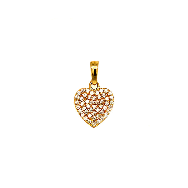 Dije (corazón) con circones en oro amarillo 10k