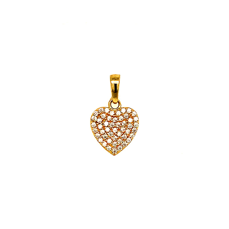 Dije (corazón) con circones en oro amarillo 10k
