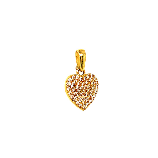 Dije (corazón) con circones en oro amarillo 10k