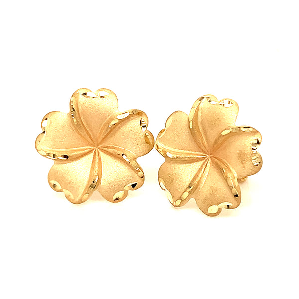 Aretes (flor) en oro amarillo 10kt.
