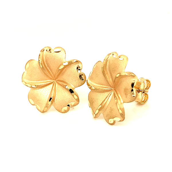 Aretes (flor) en oro amarillo 10kt.