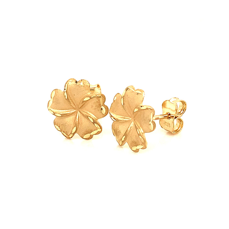 Aretes (flor) en oro amarillo 10kt.