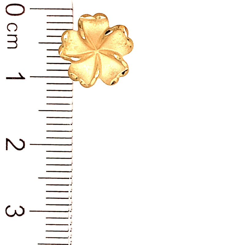 Aretes (flor) en oro amarillo 10kt.