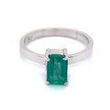 Anillo de esmeralda en plata 925.