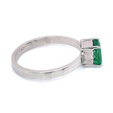 Anillo de esmeralda en plata 925.
