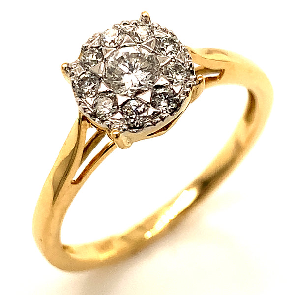 (MIA) Anillo con diamante en oro amarillo 18kt.
