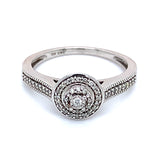 (SOFIA) Anillo con diamantes en oro blanco 10k