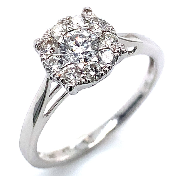 (MIA) Anillo con diamantes en oro blanco 18kt