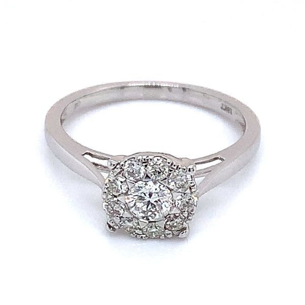 (MIA) Anillo con diamantes en oro blanco 18kt