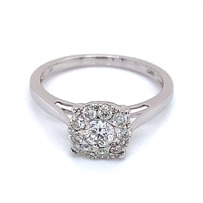 (MIA) Anillo con diamantes en oro blanco 18kt
