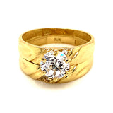 Set de anillos de matrimonio con circones en oro amarillo 10kt