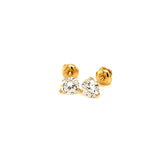 (LD) Aretes de diamantes en oro amarillo 10kt.