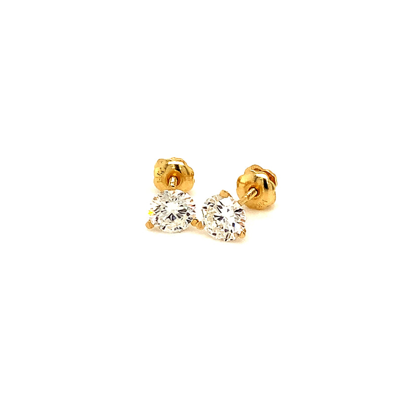 (LD) Aretes de diamantes en oro amarillo 10kt.