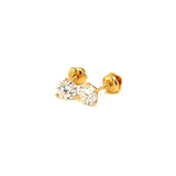 (LD) Aretes de diamantes en oro amarillo 10kt.