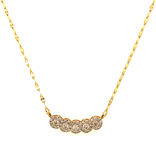 (SOFIA) Collar con diamantes en oro amarillo 10kt.