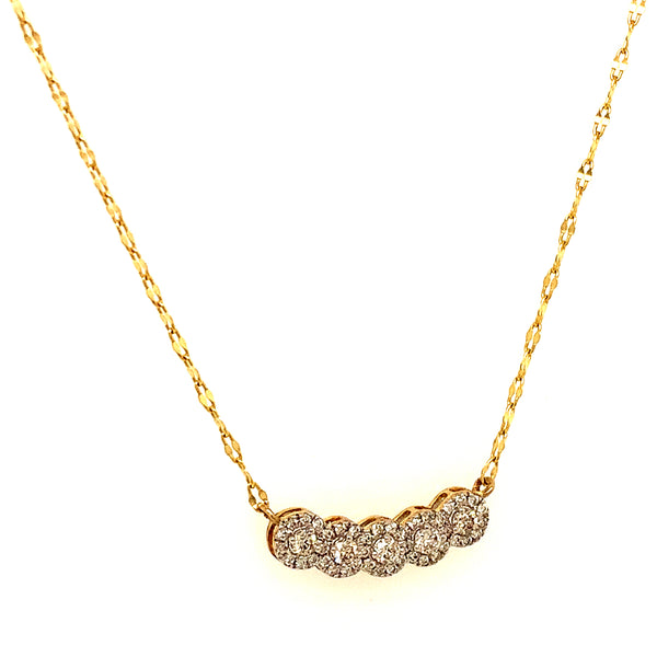 (SOFIA) Collar con diamantes en oro amarillo 10kt.