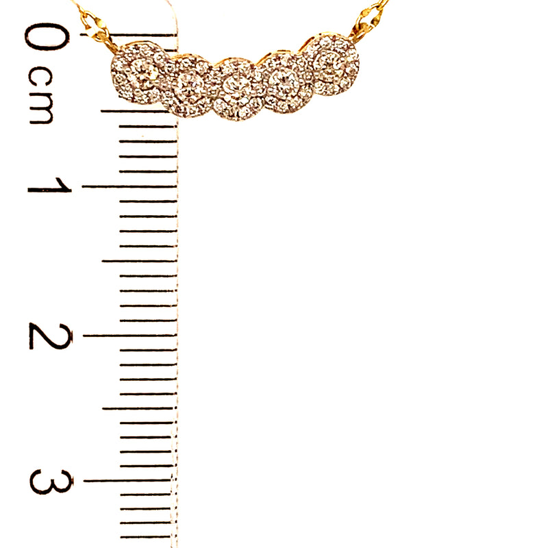 (SOFIA) Collar con diamantes en oro amarillo 10kt.