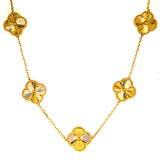 Collar (trébol dorado) en oro amarillo 10kt. 45cm