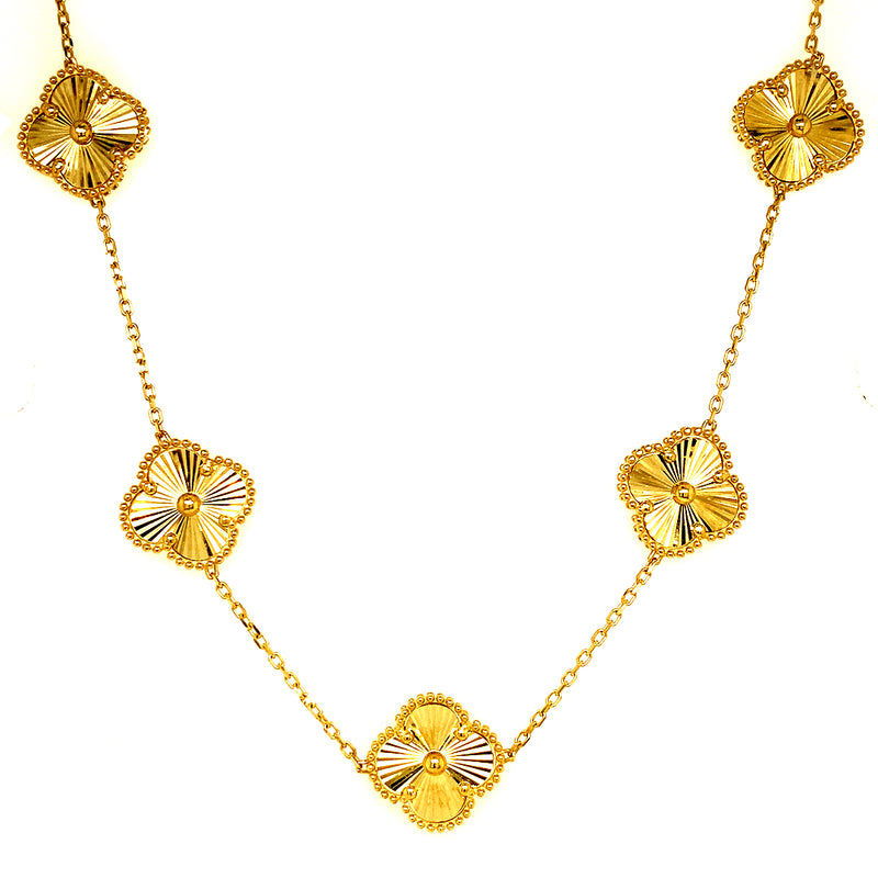 Collar (trébol dorado) en oro amarillo 10kt. 45cm