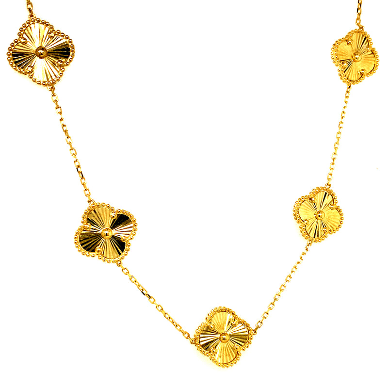 Collar (trébol dorado) en oro amarillo 10kt. 45cm