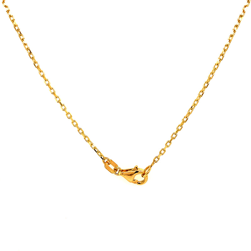Collar (trébol dorado) en oro amarillo 10kt. 45cm