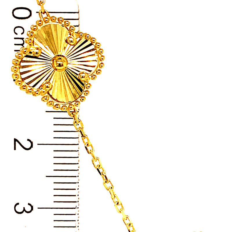 Collar (trébol dorado) en oro amarillo 10kt. 45cm