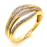 (SOFIA) Anillo con diamantes en oro amarillo 10k