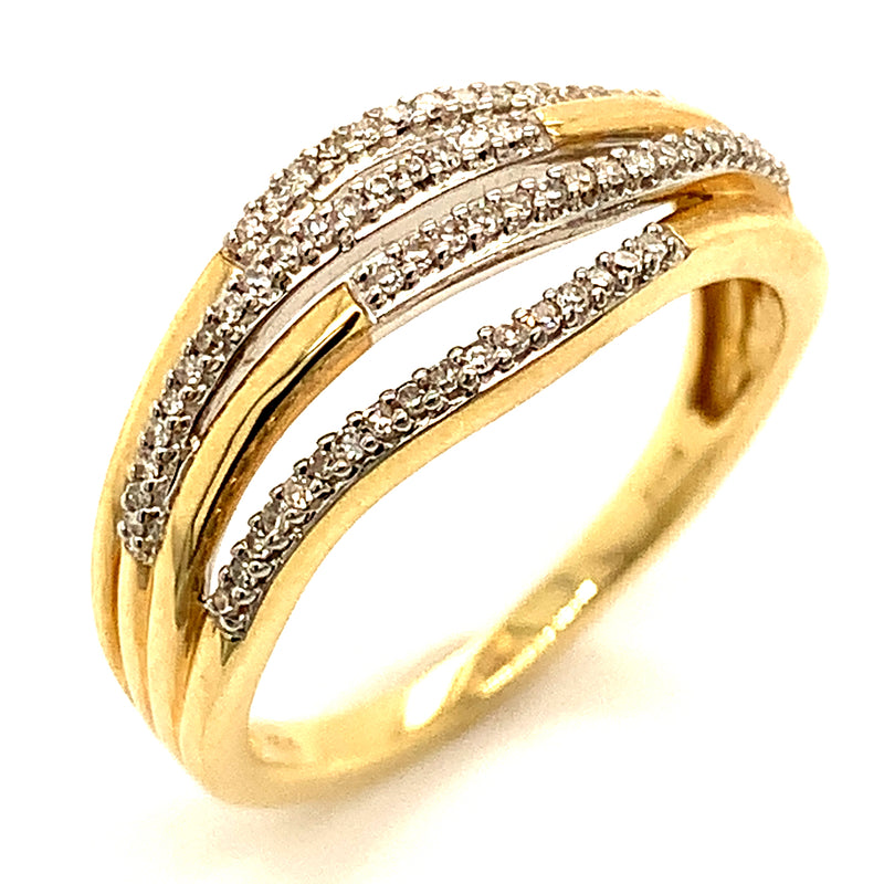 (SOFIA) Anillo con diamantes en oro amarillo 10k