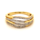 (SOFIA) Anillo con diamantes en oro amarillo 10k