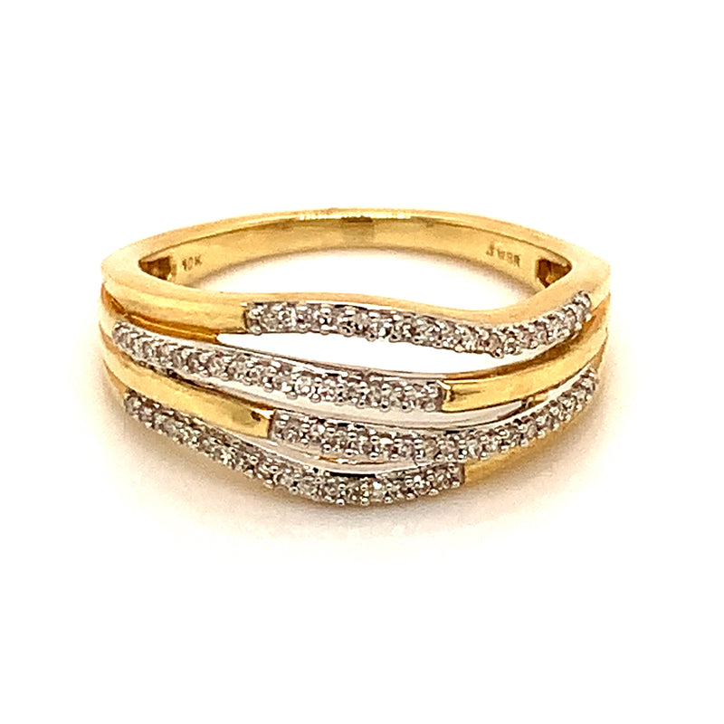 (SOFIA) Anillo con diamantes en oro amarillo 10k