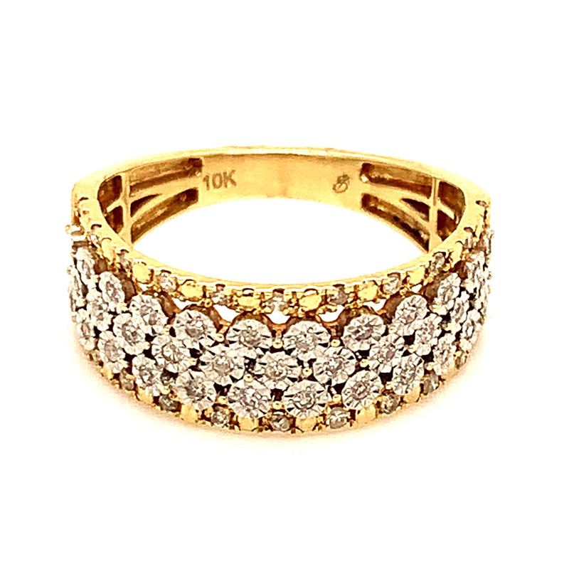 (SOFIA) Anillo con diamantes en oro amarillo 10k