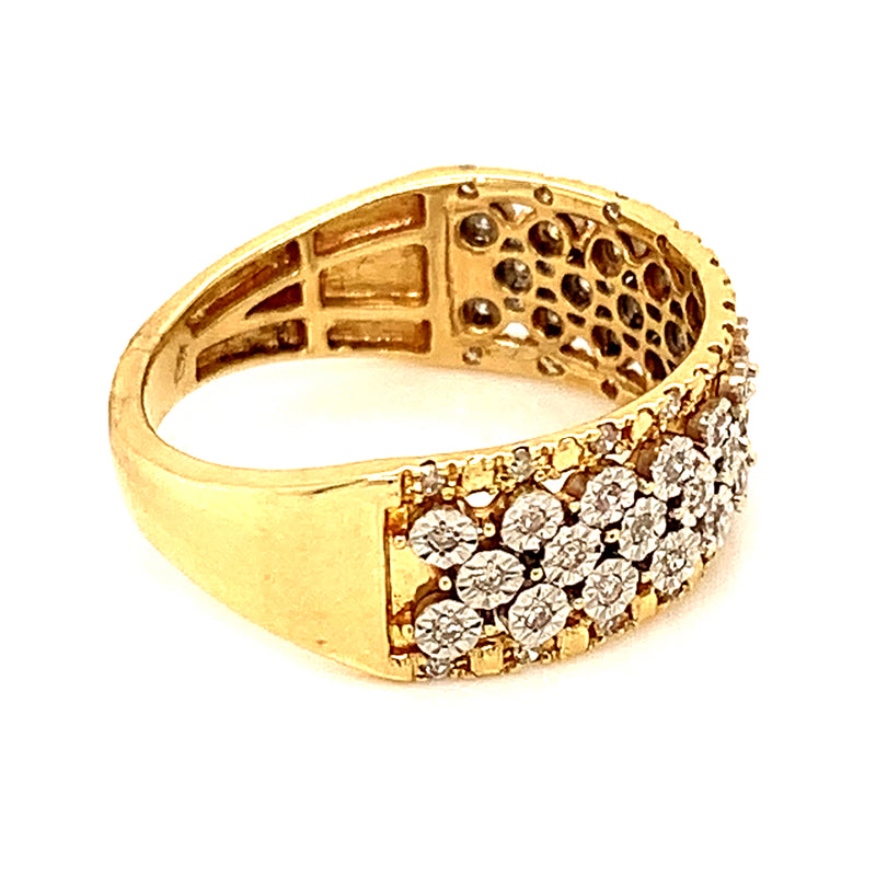 (SOFIA) Anillo con diamantes en oro amarillo 10k