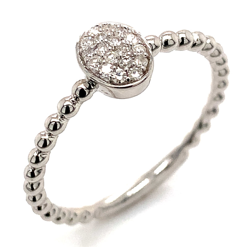 (SOFIA) Anillo con diamantes en oro blanco 10k