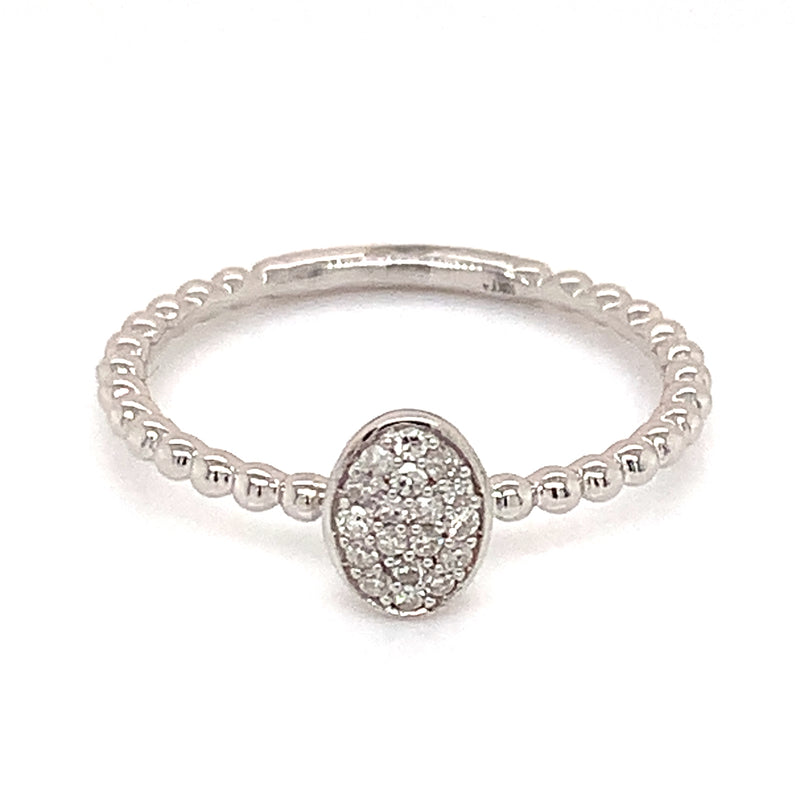 (SOFIA) Anillo con diamantes en oro blanco 10k