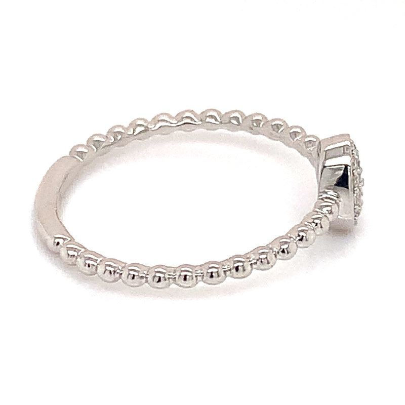 (SOFIA) Anillo con diamantes en oro blanco 10k