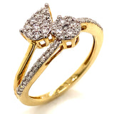 (SOFIA) Anillo con diamantes en oro amarillo 10k