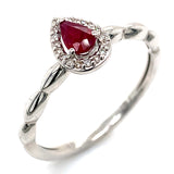 Anillo de rubí con diamantes 10kt.