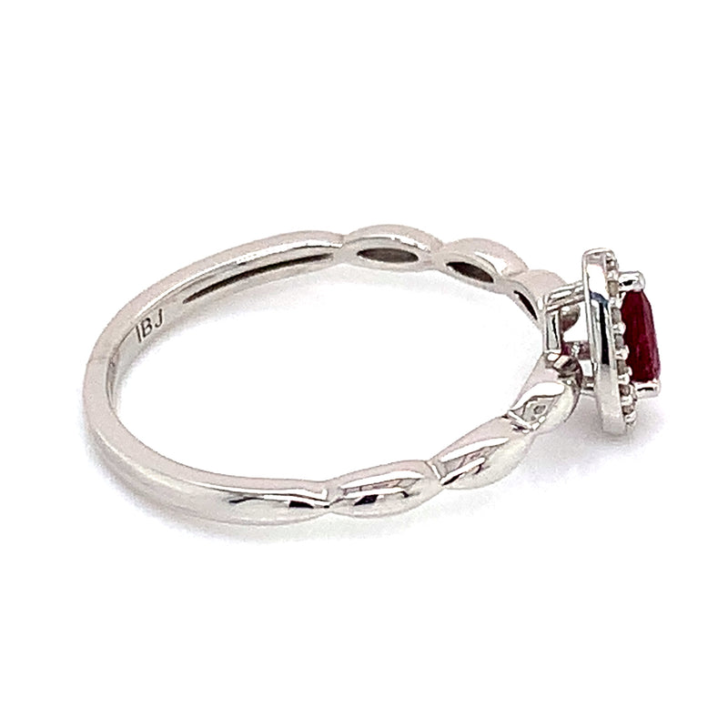 Anillo de rubí con diamantes 10kt.