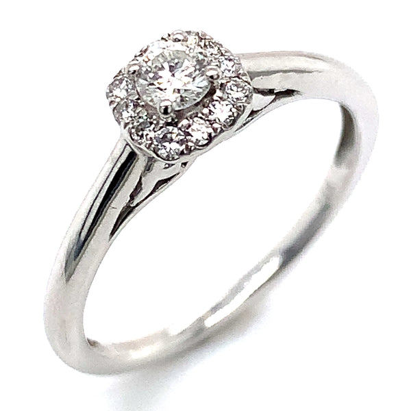 (ND) Anillo con diamantes en oro blanco 14k