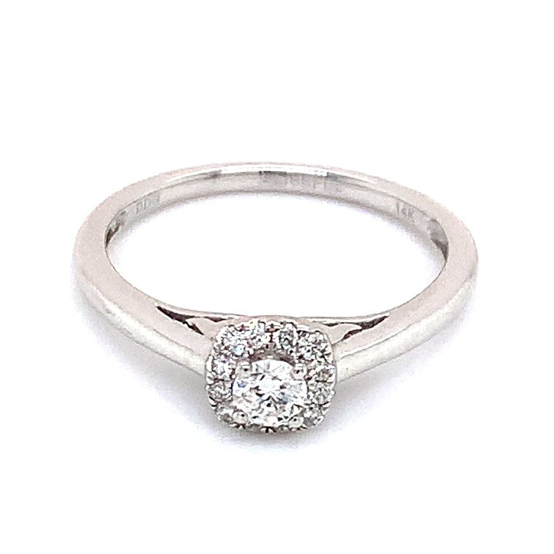 (ND) Anillo con diamantes en oro blanco 14k