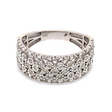 (SOFIA) Anillo con diamantes en oro blanco 10k