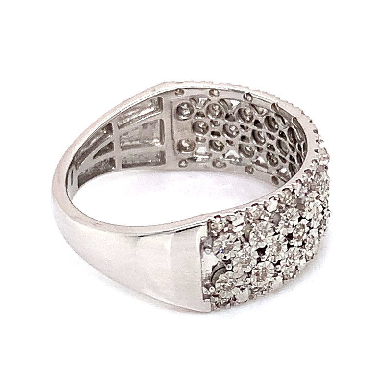 (SOFIA) Anillo con diamantes en oro blanco 10k