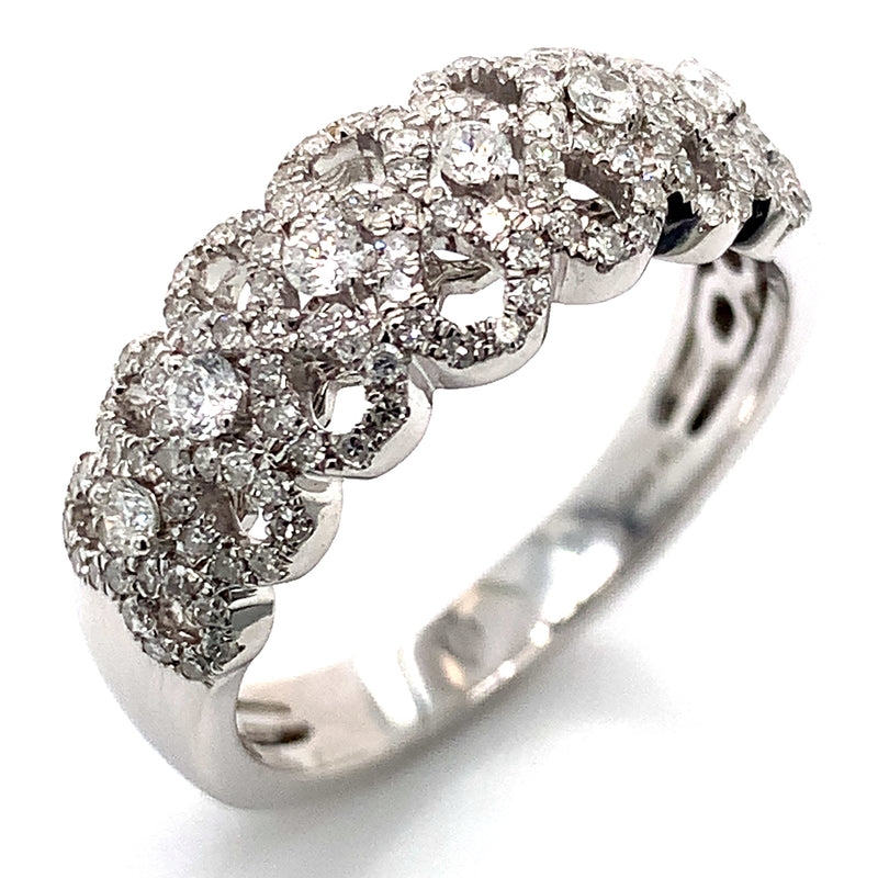 (SOFIA) Anillo con diamantes en oro blanco 10k