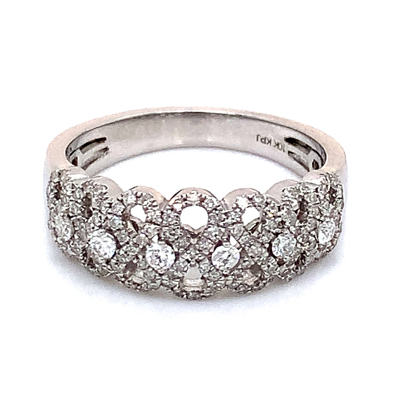 (SOFIA) Anillo con diamantes en oro blanco 10k