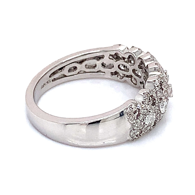 (SOFIA) Anillo con diamantes en oro blanco 10k