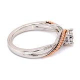 (SOFIA) Anillo con diamantes en oro blanco 10k