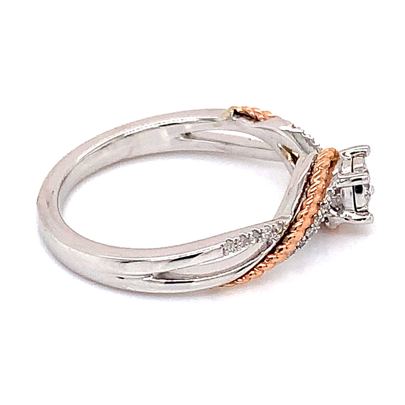 (SOFIA) Anillo con diamantes en oro blanco 10k