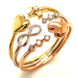 (SOFIA) Anillo con diamantes en oro 3 Tonos 10kt