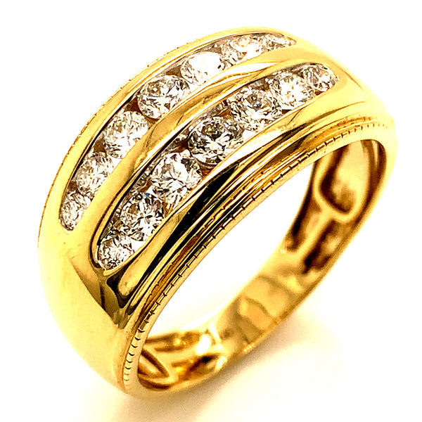 (LD) Banda para caballero con diamante en oro amarillo 10k