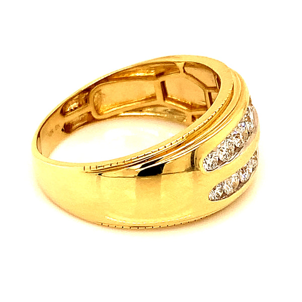 (LD) Banda para caballero con diamante en oro amarillo 10k